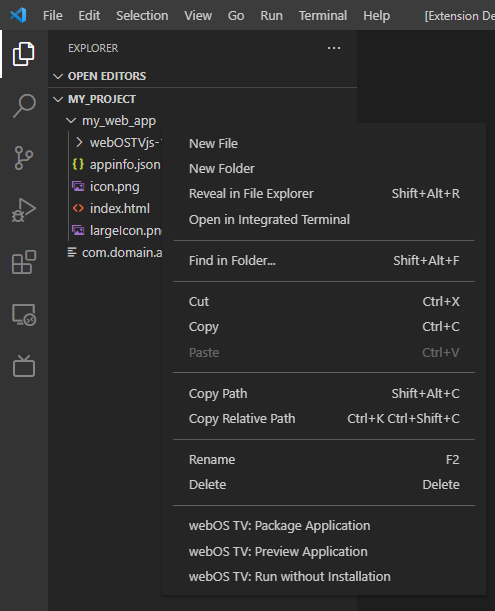Screenshot shown the 'Run without Installation' menu